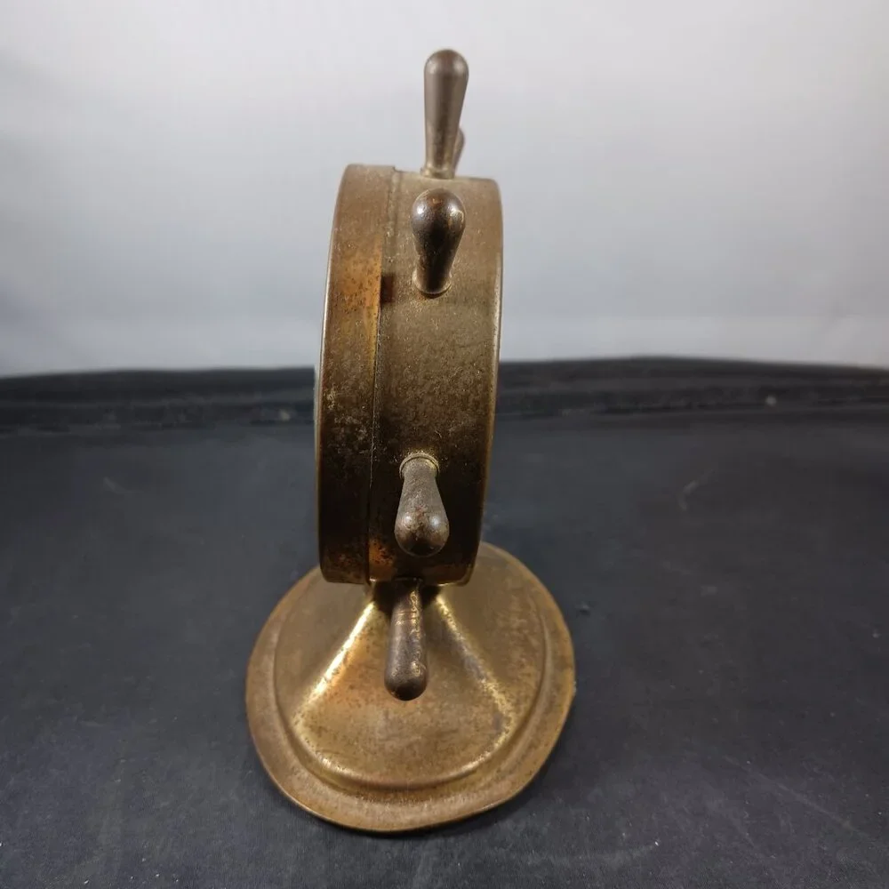Vintage 50's Brass Ship Wheel Thermometer Williams Insulation Co - Picture 5 of 11